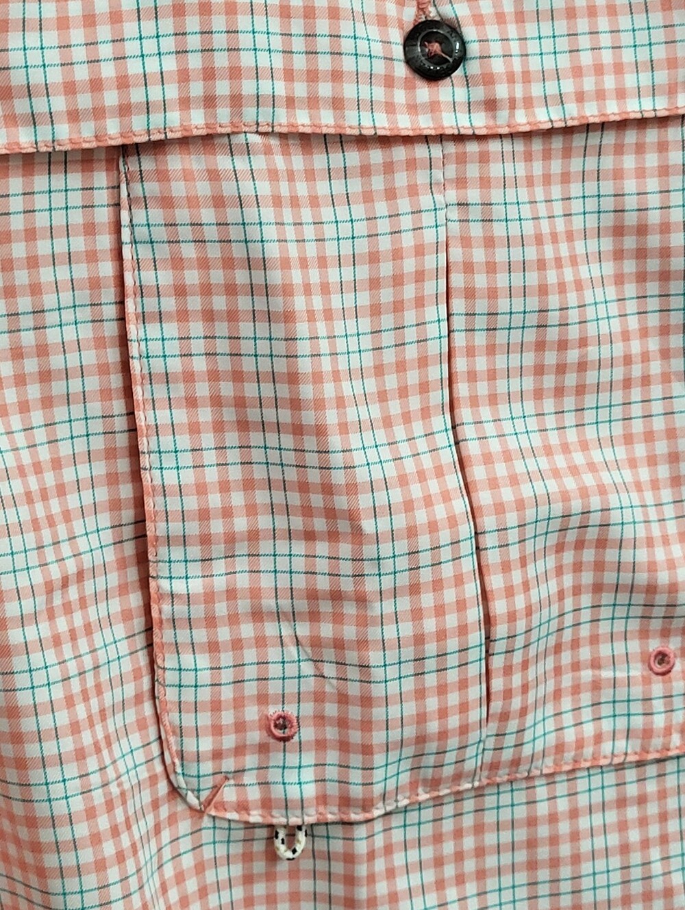Magellan Men's Fish Gear Shirt Aransas Pass Salmon Teal Moisture Wicking Size XL - Picture 7 of 12